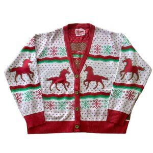 NWT Tipsy Elves Christmicorn V-Neck Sweater XXL